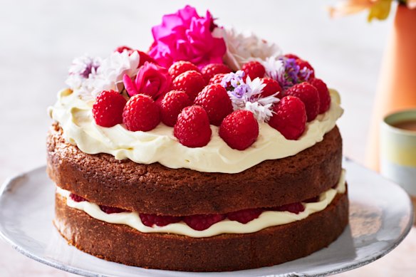 Helen Goh’s raspberry and lemon curd cake.
