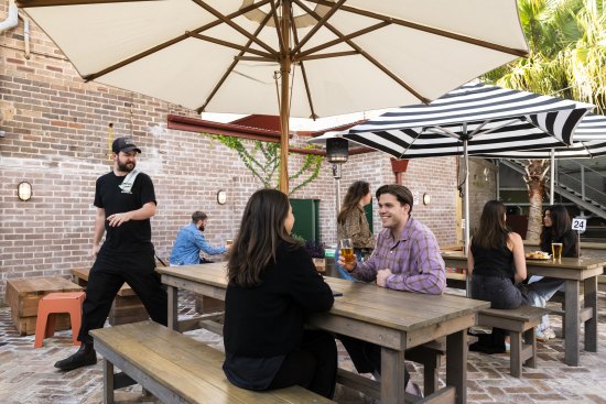 The cosy beer garden.