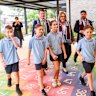 Premier Jacinta Allan and Deputy Premier Ben Carroll at Pascoe Vale South Primary School.