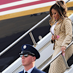 Nicki Minaj disembarks Air Force One.
