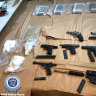 Assault rifle, pistols found with $2 million in drugs in organised crime raids