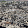 Burnt areas in Lahaina on the island of Maui, Hawaii on Friday.
