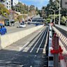 The delayed Malcolm Street Bridge barrier project in West Perth.