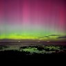 The aurora australis (southern lights) over Williamstown, Melbourne on Saturday.