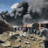 The aftermath of an Ethiopian government air strike on Mekele, Tigray, last week.