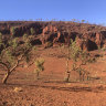 The view from a rock shelter excavated by the Eastern Guruma people in the path of an expansion of Fortescue’s Solomon Hub.