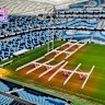 Heat lamps were stationed at the northern end of Allianz Stadium on Monday