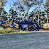 A man was airlifted from the Sunshine Coast Hinterland on Sunday after suffering serious injuries in a motorbike crash.
