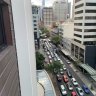Traffic jam on Ann Street, Brisbane, at 9.26am on Wednesday, August 3, 2022. Pic by 