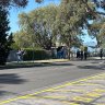 An area outside the school was surrounded by police tape.