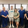 ‘I owe it all to you blokes’: Tyler Rowe reunited with life-saving surgeons