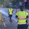 The Forensic Crash Unit investigates the site.