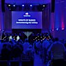 Attendees hold a minute’s silence for the Bondi victims at Brisbane City Hall on Sunday.