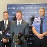 Police Minister Paul Papalia, WA Police Union president Paul Gale and Wa Police Commissioner Col Blanch.