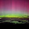 The aurora australis (southern lights) over Williamstown, Melbourne on Saturday.