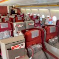 Hong Kong Airlines’ business class seats are an older style.
