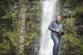 ‘It’s quite entertaining to my work colleagues’: Anthony Car at Erskine Falls, near Lorne.