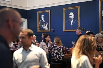 Images of former magistrates adorn the walls of the Old Courthouse in Fremantle.