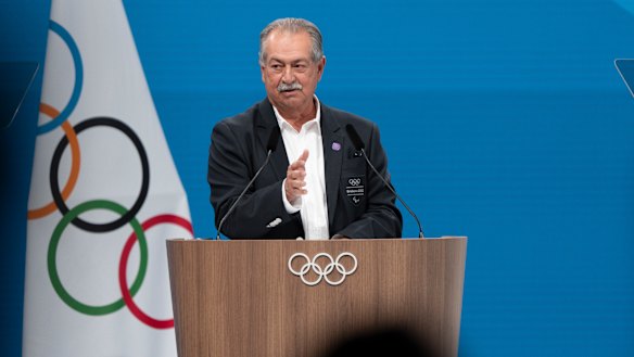 2032 Olympic Games organising committee president Andrew Liveris at the IOC meeting during the 2026 Winter Games in Milan.