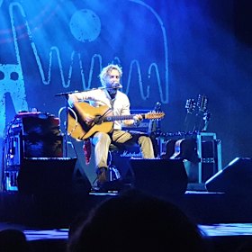 John Butler surrounded by his gear at State Theatre on May 20. 