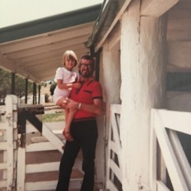 The author as a child with her father.
