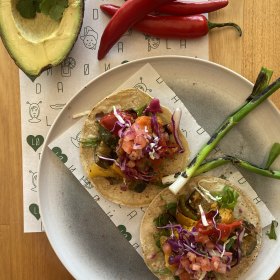 La Onda’s menu covers Latin America’s greatest hits, including vegetable tacos.