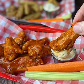 Buffalo chicken wings at Surly’s. 