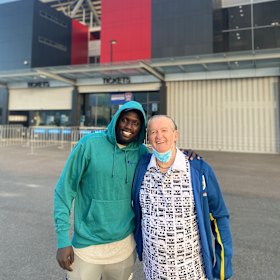 Ruon and Remo caught Newcastle's game against Western Sydney together earlier this month.