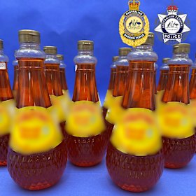 Police allege the liquid methamphetamine was concealed in bottles of oil. 