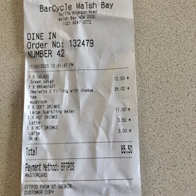 The bill for the lunch. 