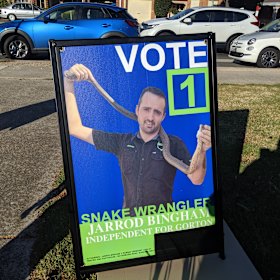 Bingham’s election material in his run for the federal seat of Gorton earlier this year.