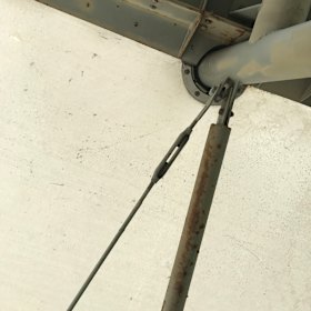 Rusted support beams at the Gabba in Brisbane.