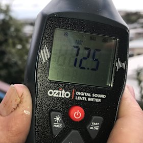 One flight over Dr Sean Foley's Balmoral house − among eight during a 30-minute interview −  measured 72.5 decibels.