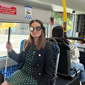 Riding the Metro.