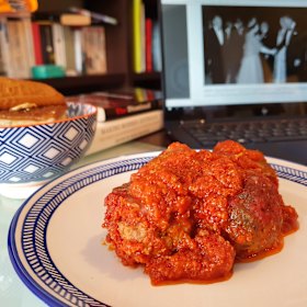 The meatball entree from il Buco Kitchen.