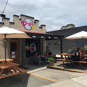 Outside the Cann River cafe.