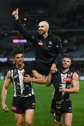 Steele Sidebottom is chaired off.