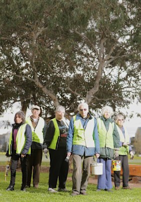 Members of the Save Albert Park group in 2014, including Peter Goad, third from right.