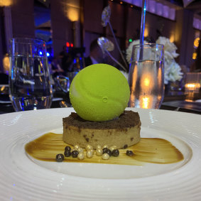The spectacular dessert served at Tennis Australia’s Newcombe medal awards. 