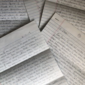 Letters from Anthony Rauda, a homeless man who was eventually arrested.