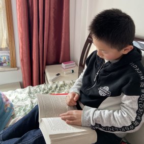 Seven-year-old Dennis Liu from Melbourne is stuck in Wuhan. 