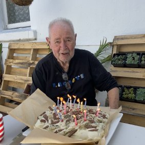 Les Twentyman enjoying his 76th birthday in February this year.