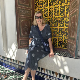 The writer at Bahai Palace in Marrakesh, about 12 hours before the earthquake struck.