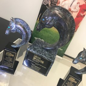 The Black Opal Stakes trophies which have been created by jewellers Vangeli of Woden.