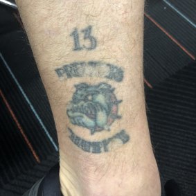 Shane Mumford's Bunyip Bulldogs premiership tattoo.