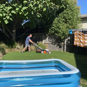 We went from living in an inner-city apartment to having a lawn to mow.