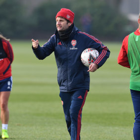 Arsenal's Aussie coach Joe Montemurro has been linked with the Matildas job. 