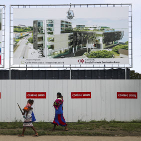 A Chinese construction group site in Port Vila.