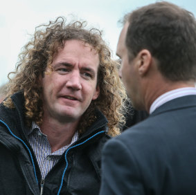 Good mates: Ciaron Maher with Aaron Purcell.