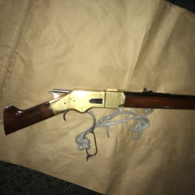 A sawn-off rifle police allegedly seized from Alexander Victor Miller in June.